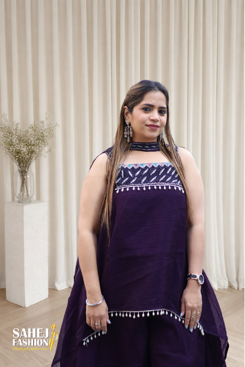 Indo Western Chiffon Dress - Image 3