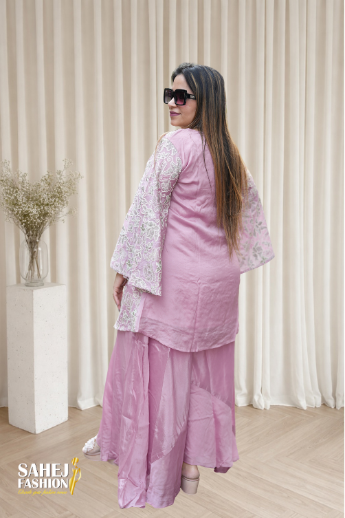 Indo Western Chiffon Dress - Image 5